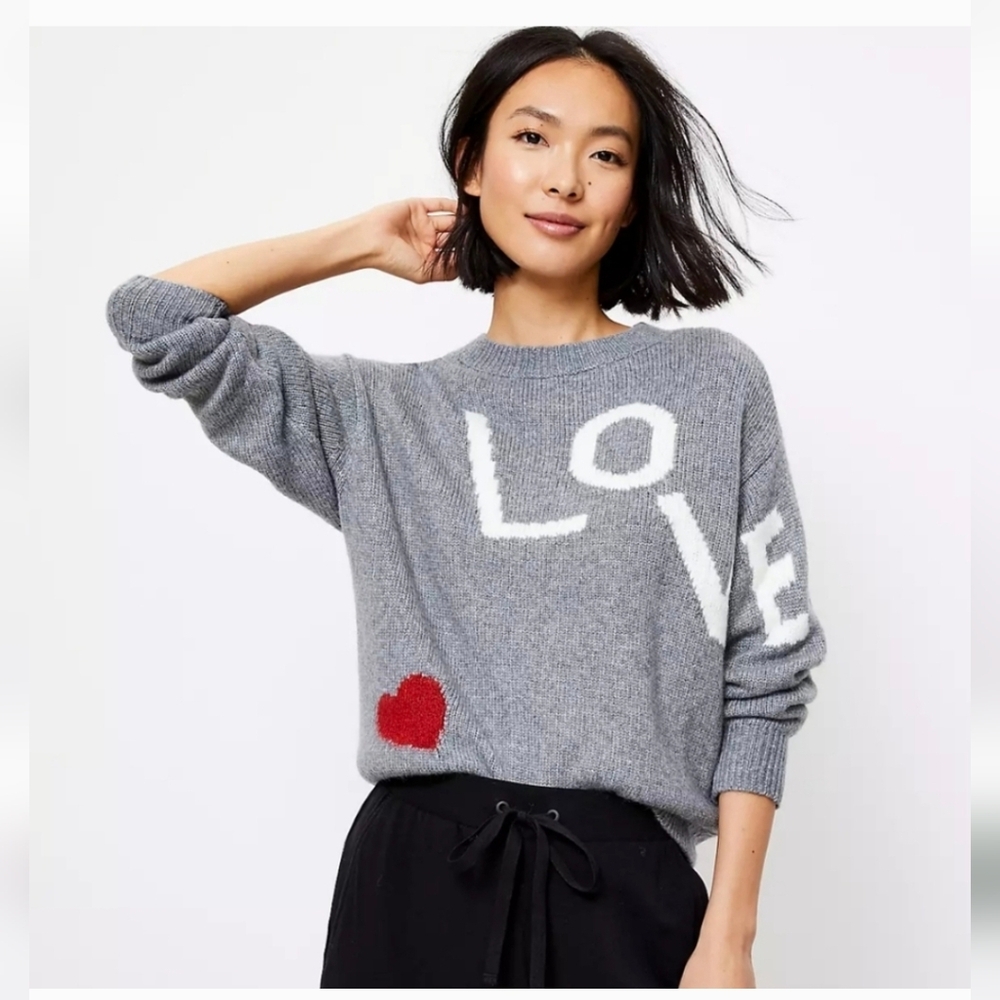 Lou & Grey for Loft: Heart and Love Crewneck Sweater